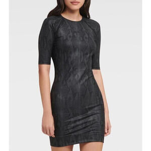 DKNY Black Textured Dress